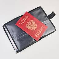 C-062 Обложка на автодокументы с паспортом c кнопкой &quot;Barez&quot; (нат. кожа) - C-062 Обложка на автодокументы с паспортом c кнопкой "Barez" (нат. кожа)